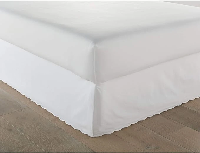 white cotton bed skirt